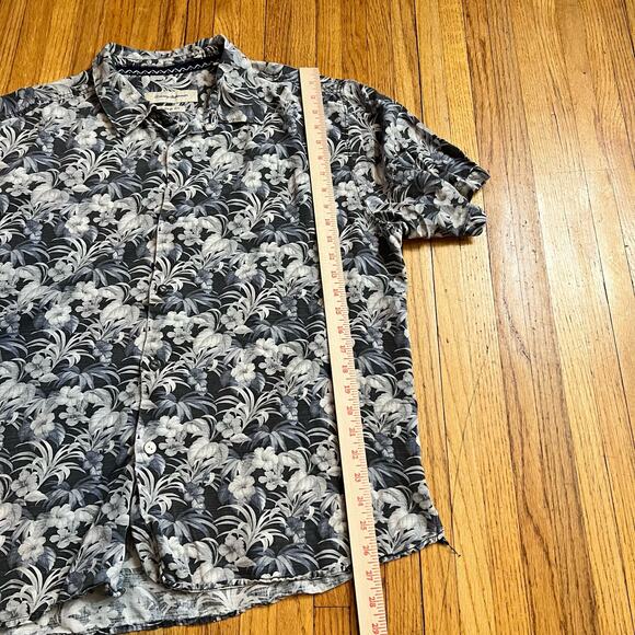 Tommy Bahama Shirt Mens XL Silk Hawaiian Floral Silk All Over Print Button - Picture 7 of 7